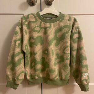 Nike Sweatshirt Abstract Green Crew Medium